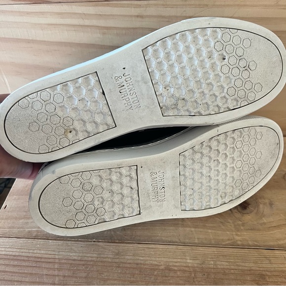 Johnston & Murphy Callie Tri-Strap Black White Leather Sneaker Shoes size 7.5 - Picture 11 of 13